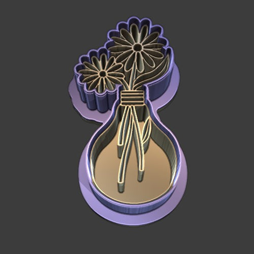 Flower Bulb Cookie Cutter & Stamp # 06-Cookie Cutter-seb3dcustomdesigns