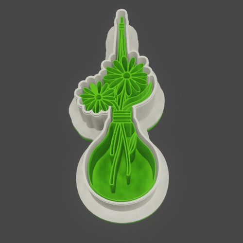 Hanging Flower Bulb Cookie Cutter & Stamp # 06-Cookie Cutter-seb3dcustomdesigns